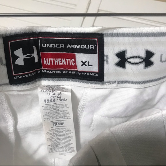 New Under Armour Softball Baseball Cropped Pants Size XL White Red Unisex - Picture 6 of 8
